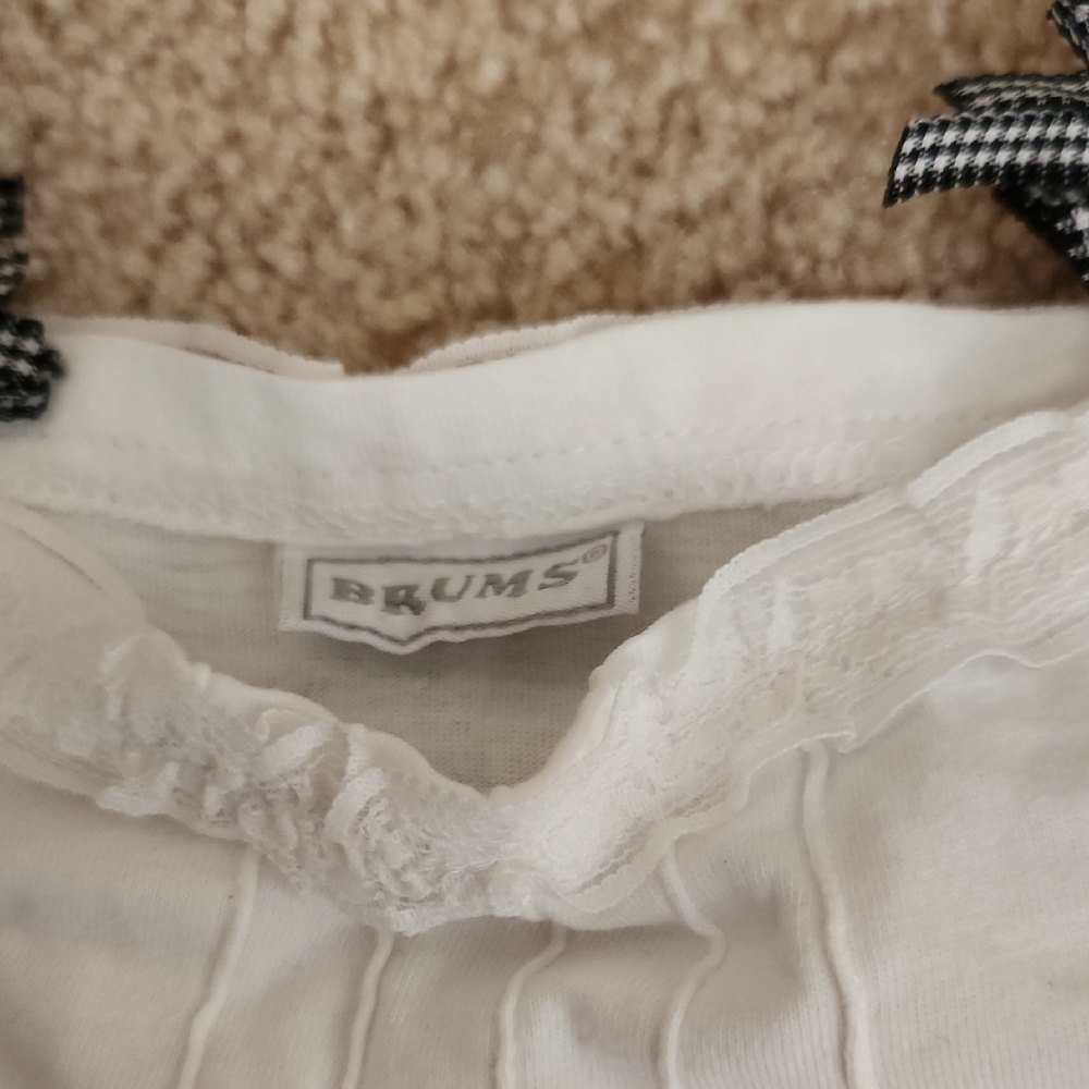 Brums Baby Girl White Baby Outfit with Embroidered Design Size 3 Months - Picture 3 of 3